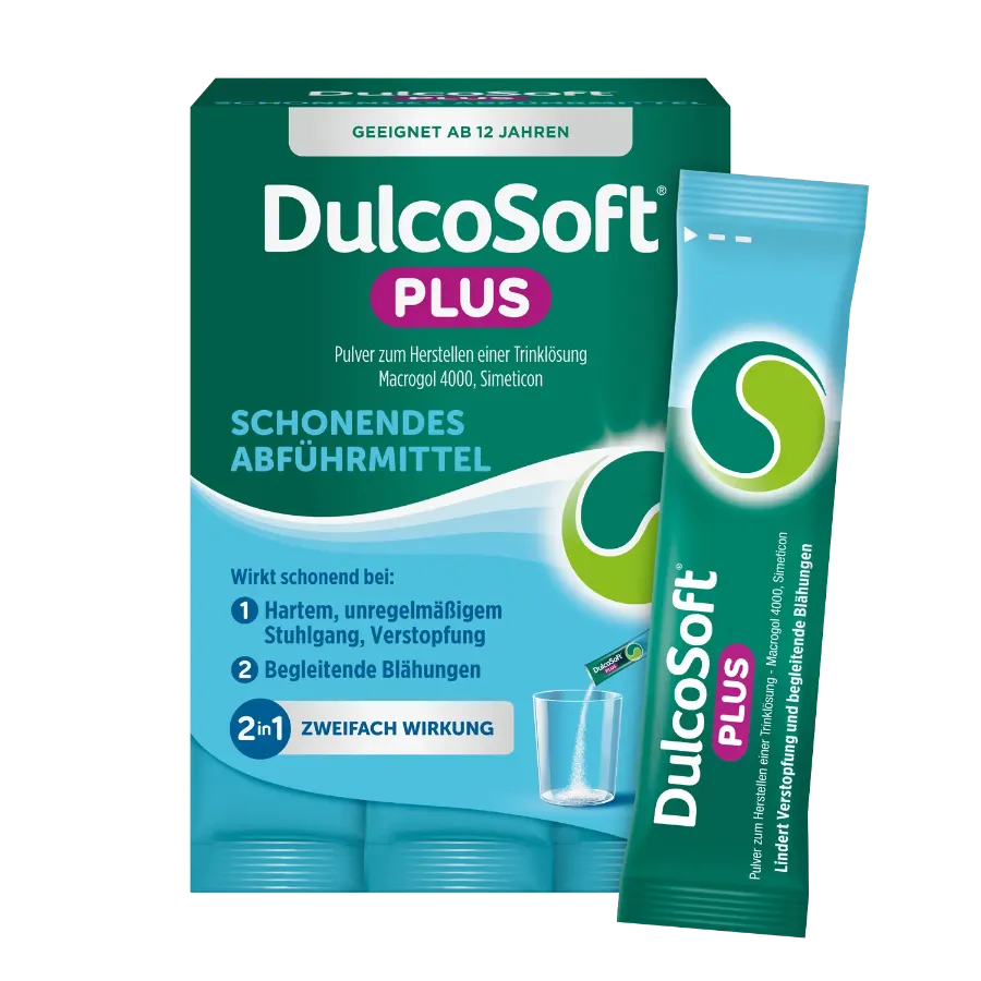 DulcoSoft® Plus | Bei Verstopfung mit Blähungen